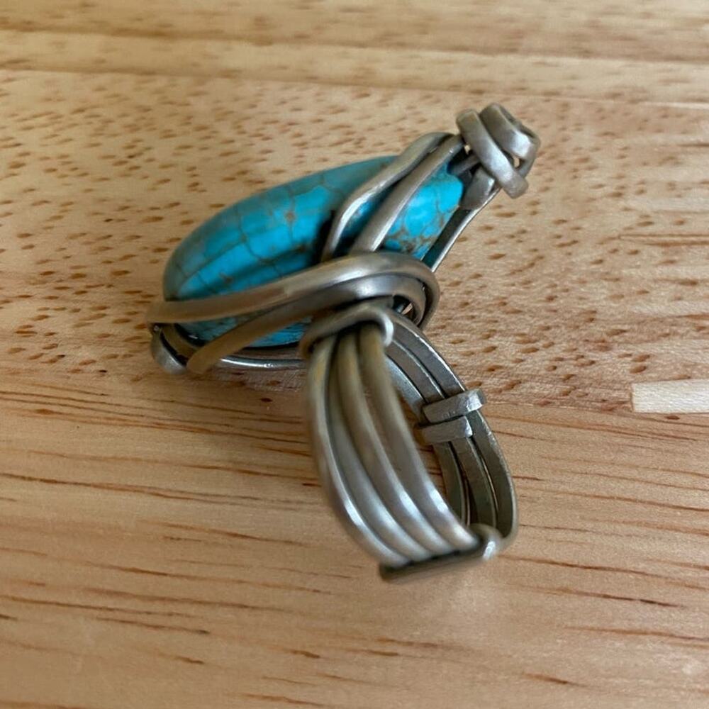 Turquoise Stone Ring - image 5